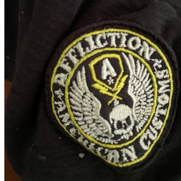 Affliction American Customs Motor Co Skull Long Sleeve T-Shirt size Medium - Picture 9 of 12